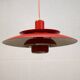 Red vintage Jeka Metaltryk  lamp  -  Danish Modern Design