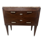 Commode Art Déco a pans coupées en placage d'acajou XX siècle