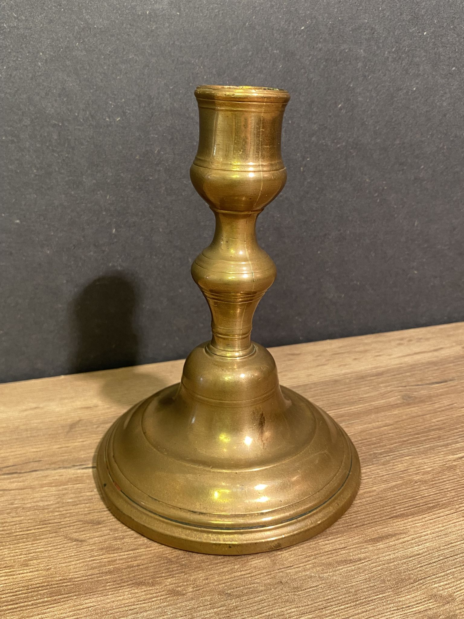 Eighteenth-century brass bronze candle holder