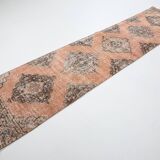 3x12 Brunt Red & Brown Vintage Runner Rug, 88x382Cm