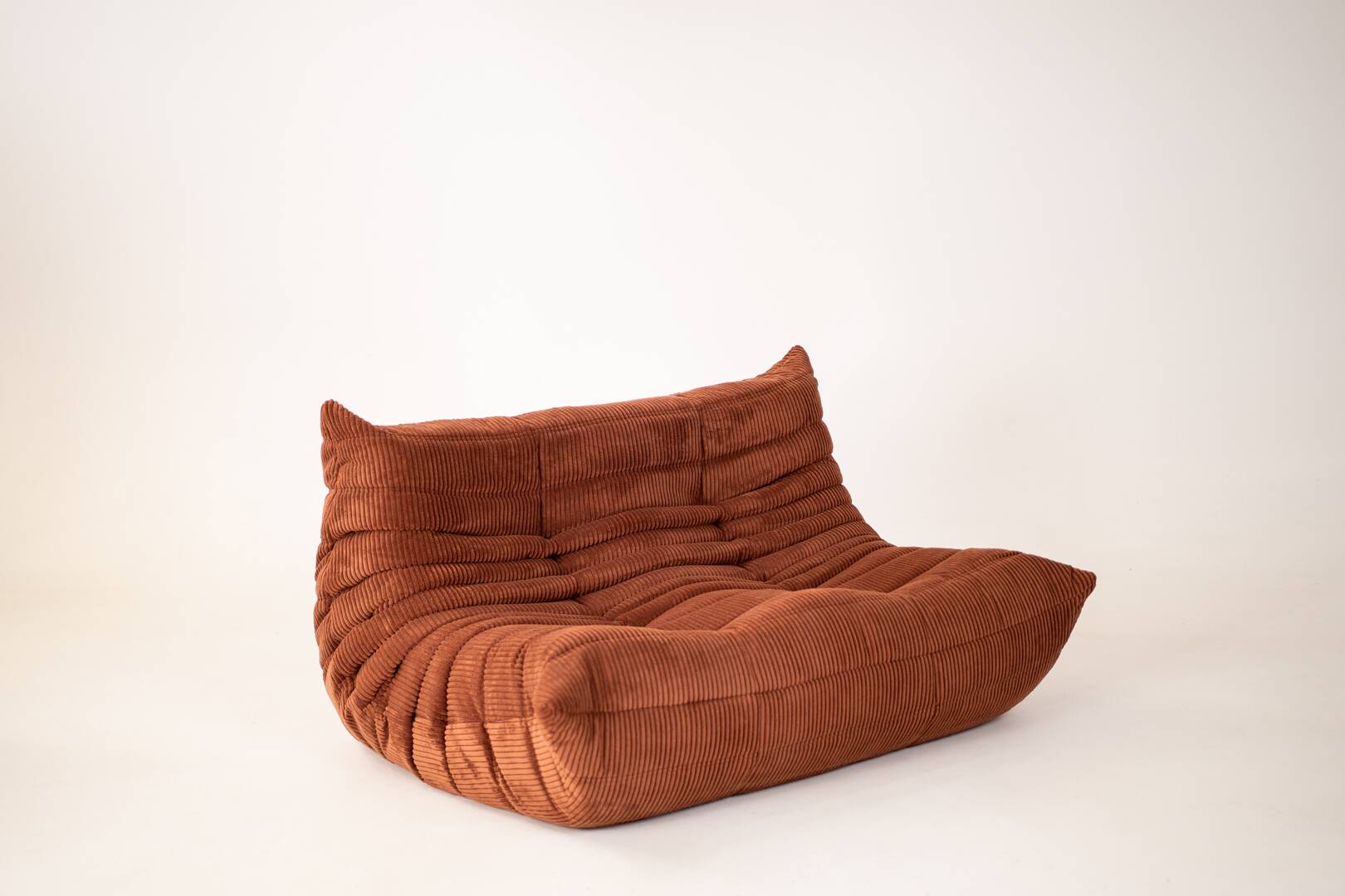 Togo set 2- seater sofa and armchair in brown Corduroy