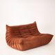 Togo set 2- seater sofa and armchair in brown Corduroy