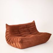 Togo set 2- seater sofa and armchair in brown Corduroy