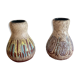 Pair of ceramic vases Accolay vintage africanist decoration 1960