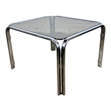 Coffee table with smoke glass & chrome frame