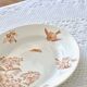 Large oval dish 19th century Longwy iron earth sepia "Botanical" bird