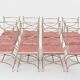 Maison Jansen rare set of 12 steel brass pink velvet chairs 1960