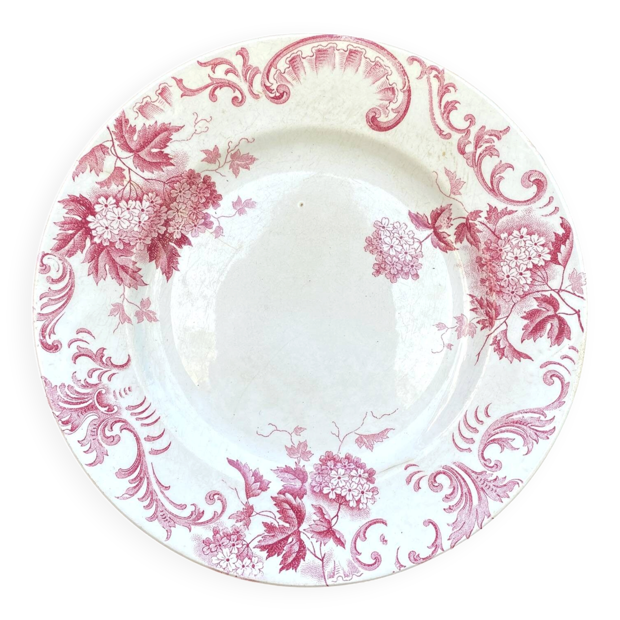 Plate in earthenware from Saint-Amand Snowball