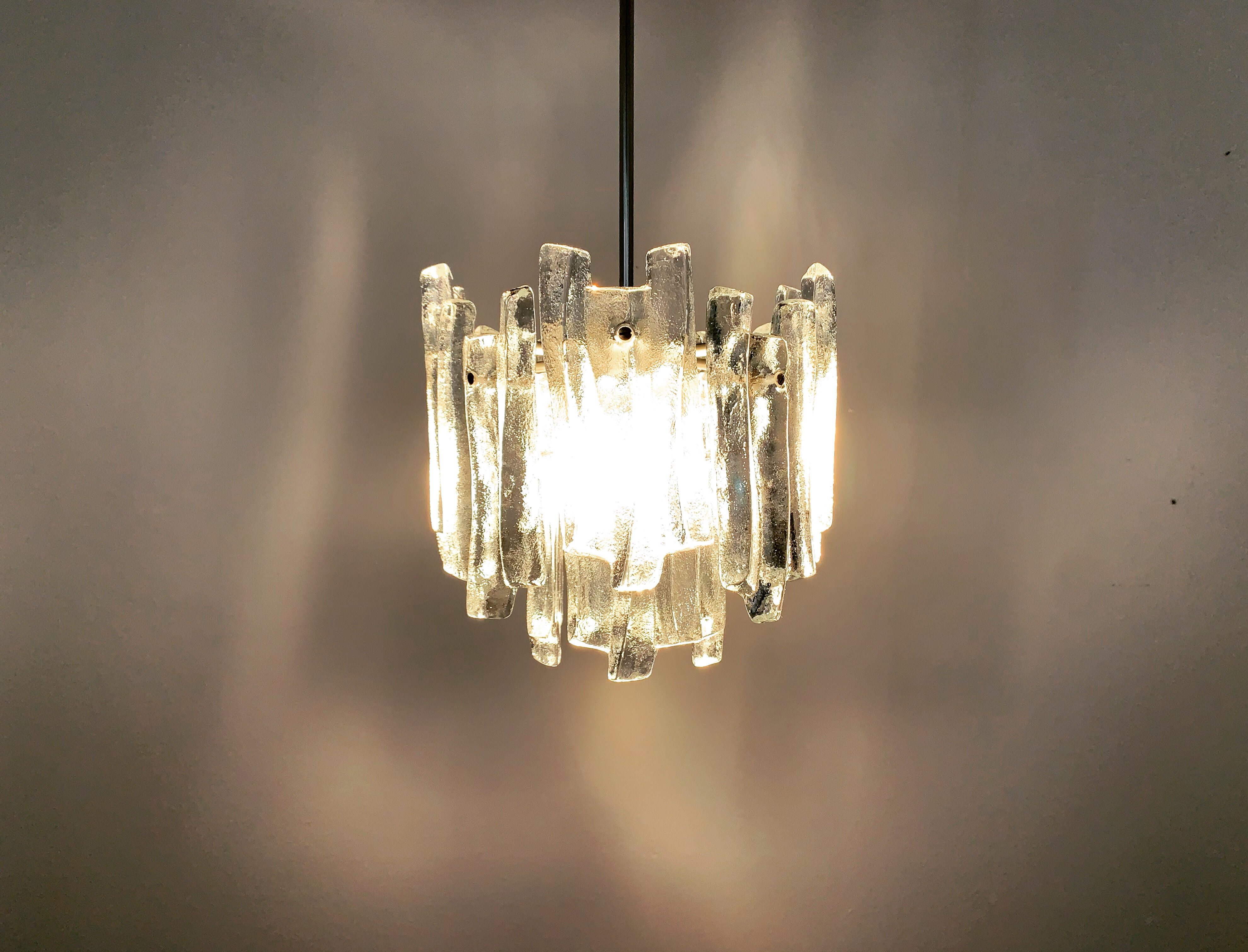 Ice glass chandelier by J.T. Kalmar