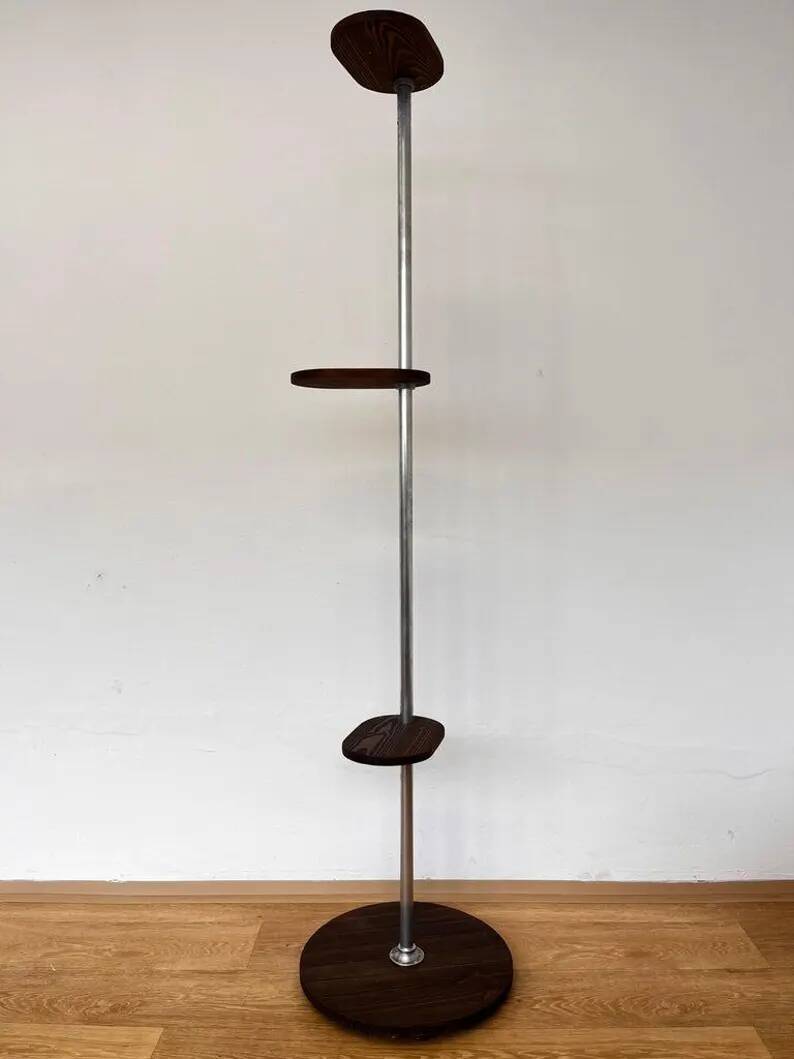 Support de fleurs Bauhaus en chrome tubulaire, années 1940
