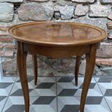 Round clover inlaid side coffee table