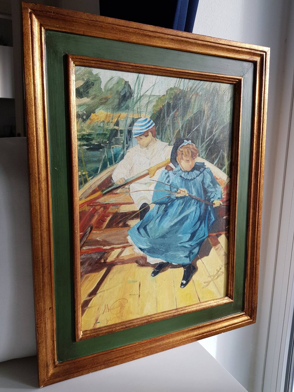 Peinture à l'huile sur toile, signée Hidalgo 1994, 46x58cm avec cadre