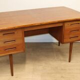 Bureau scandinave double face en teck, 1960