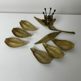Ashtray flowers on brass stem with 6 removable ashtray petals