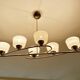 Large Vintage Glass Brass Pendant Light