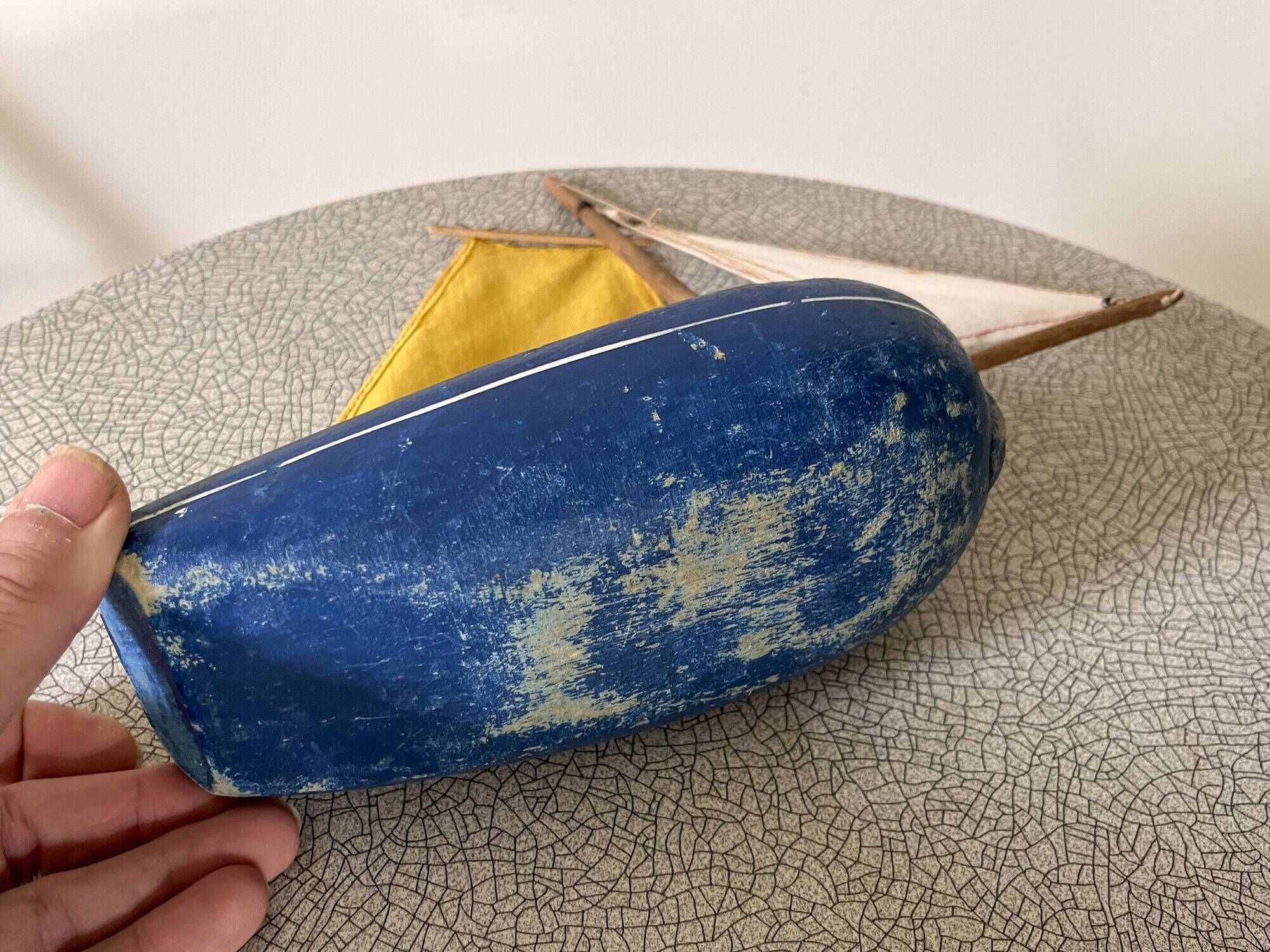 Basin sailing boat from the French brand Tirot, vintage toy.