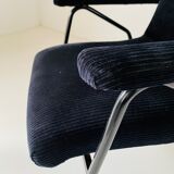 1960s vintage black velvet armchair