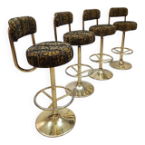 Vintage Swedish design Cobra barstools Borje Johanson ‘Art Deco print’