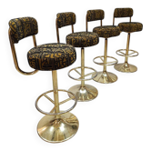 Vintage Swedish design Cobra barstools Borje Johanson ‘Art Deco print’