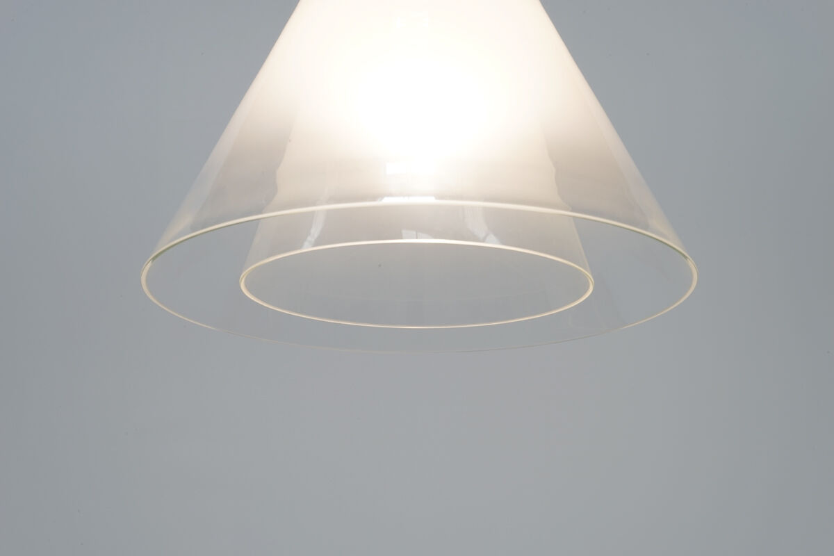 Italian double-blind glass suspension from the 1970s