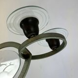 Pietro Chiesa, Art Deco chandelier in solid lacquered brass and glass. Italy 1930s