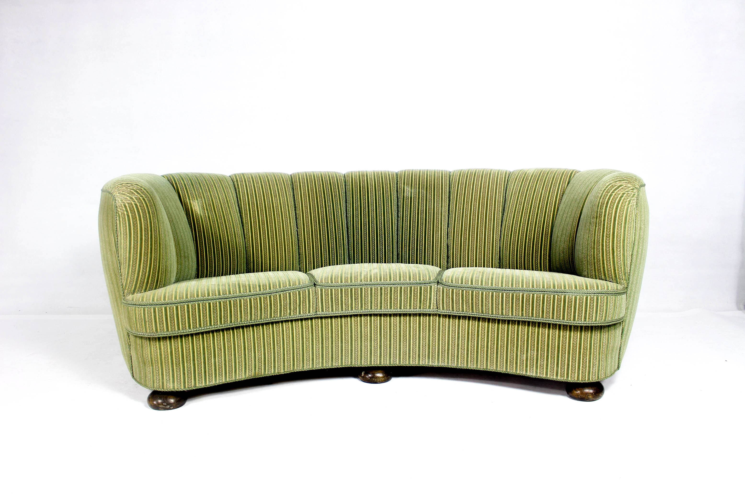 Vintage curved banana sofa, 1950 s