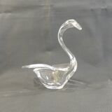 Swan Trinket Crystal Glass Art Vannes-Le-Chatel /Vintage 1960