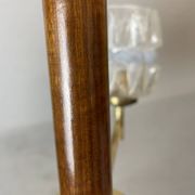 Mid Century Modern 3-light wood and glass chandelier