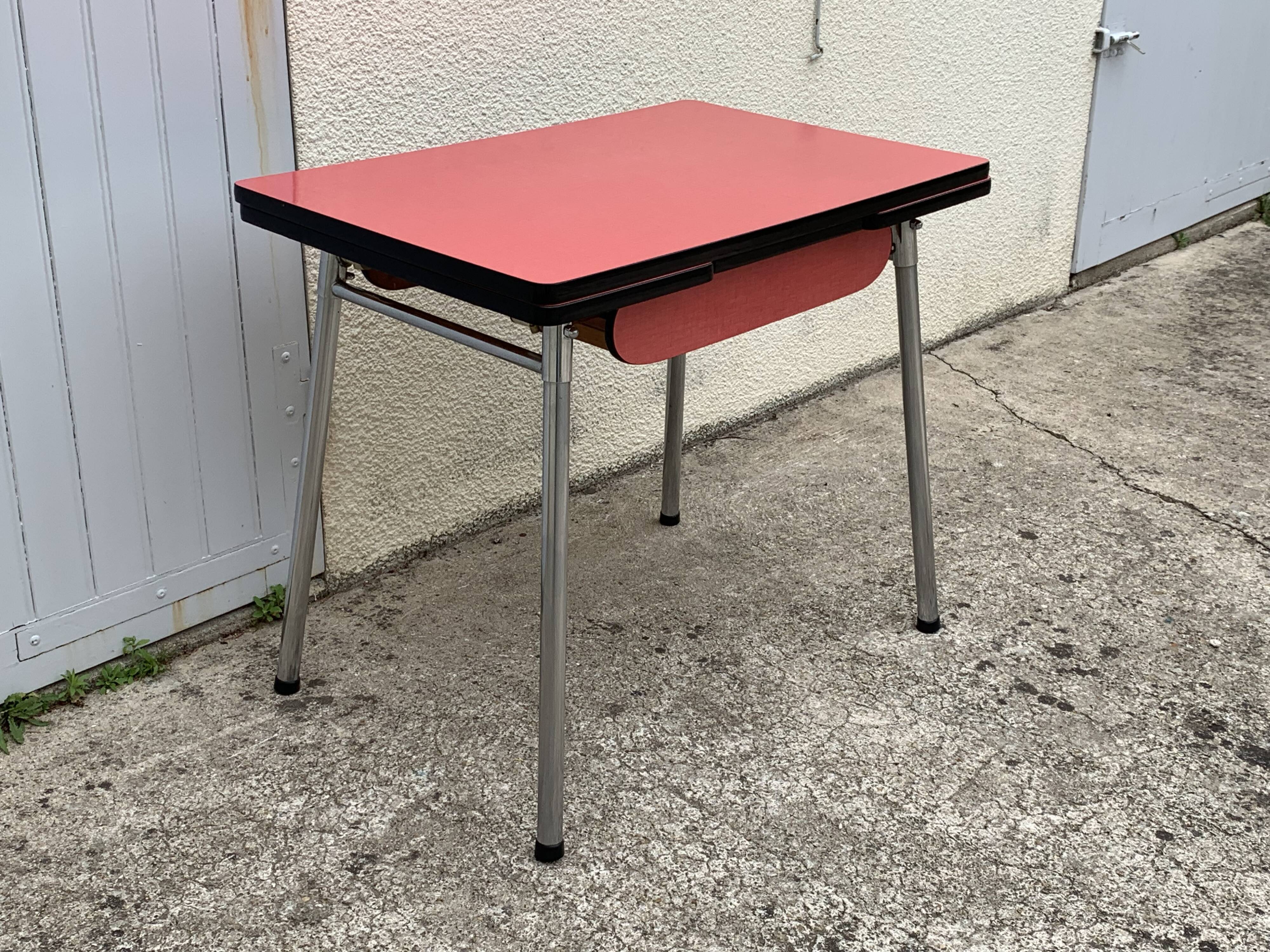 Red Formica table