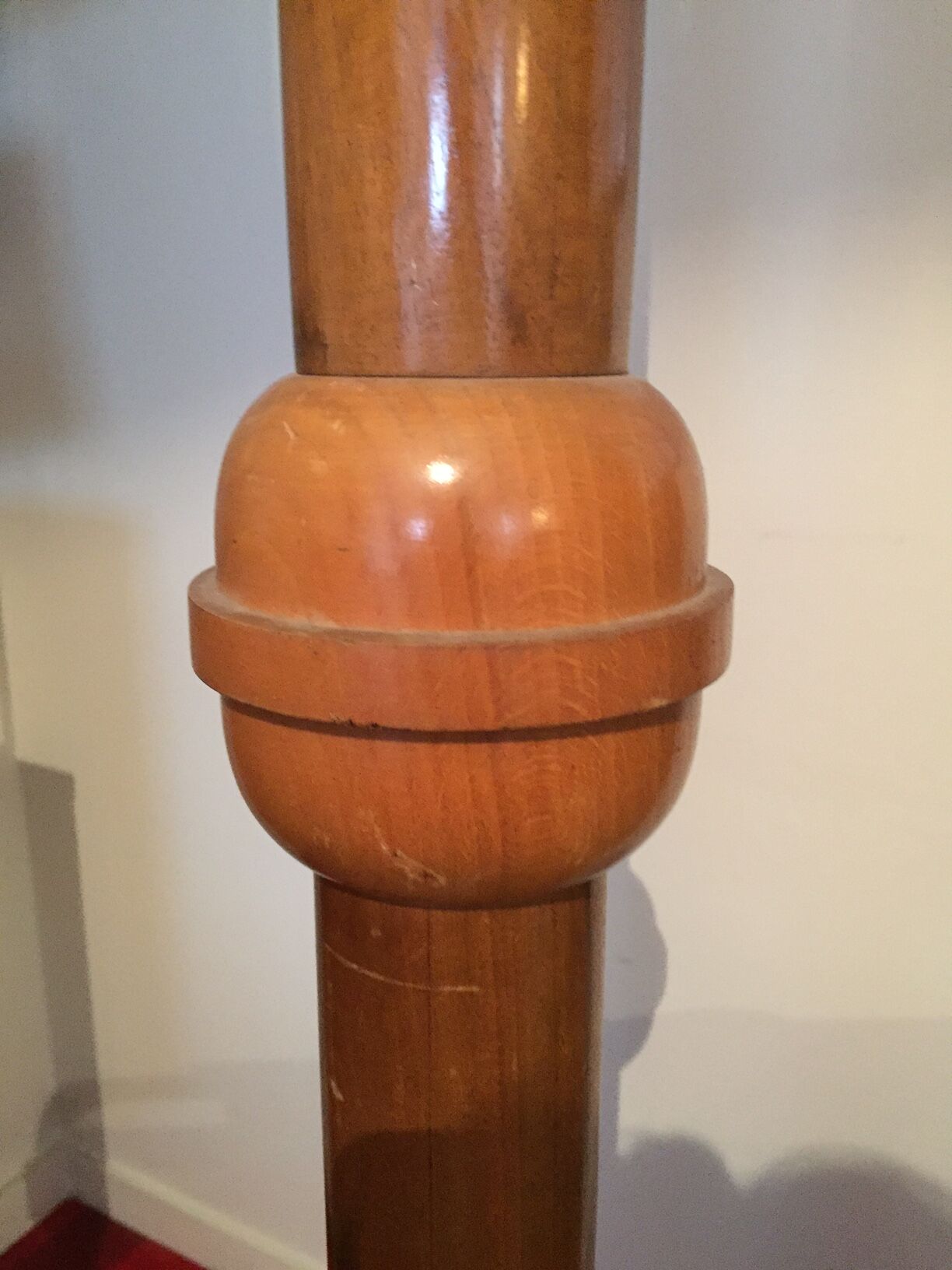 Walnut art deco floor lamp