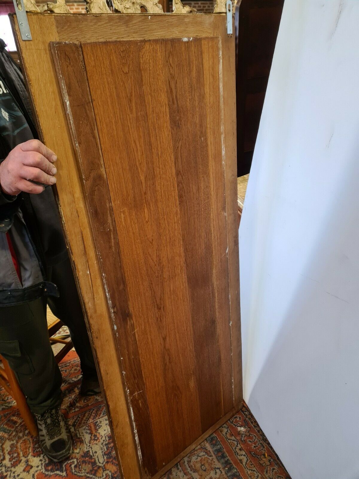 Mirror with an angel in gilded wood and stucco 166x61cm