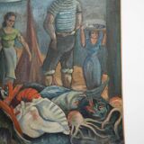 Painting of a return from fishing, 1930s.