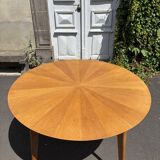 Vintage 1960s round wooden dining table