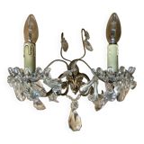2 wall lights in bronze and crystal