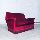 Hollywood Regency Style Fuchsia Velvet 2-Seat Sofa with Fringe, 1960s