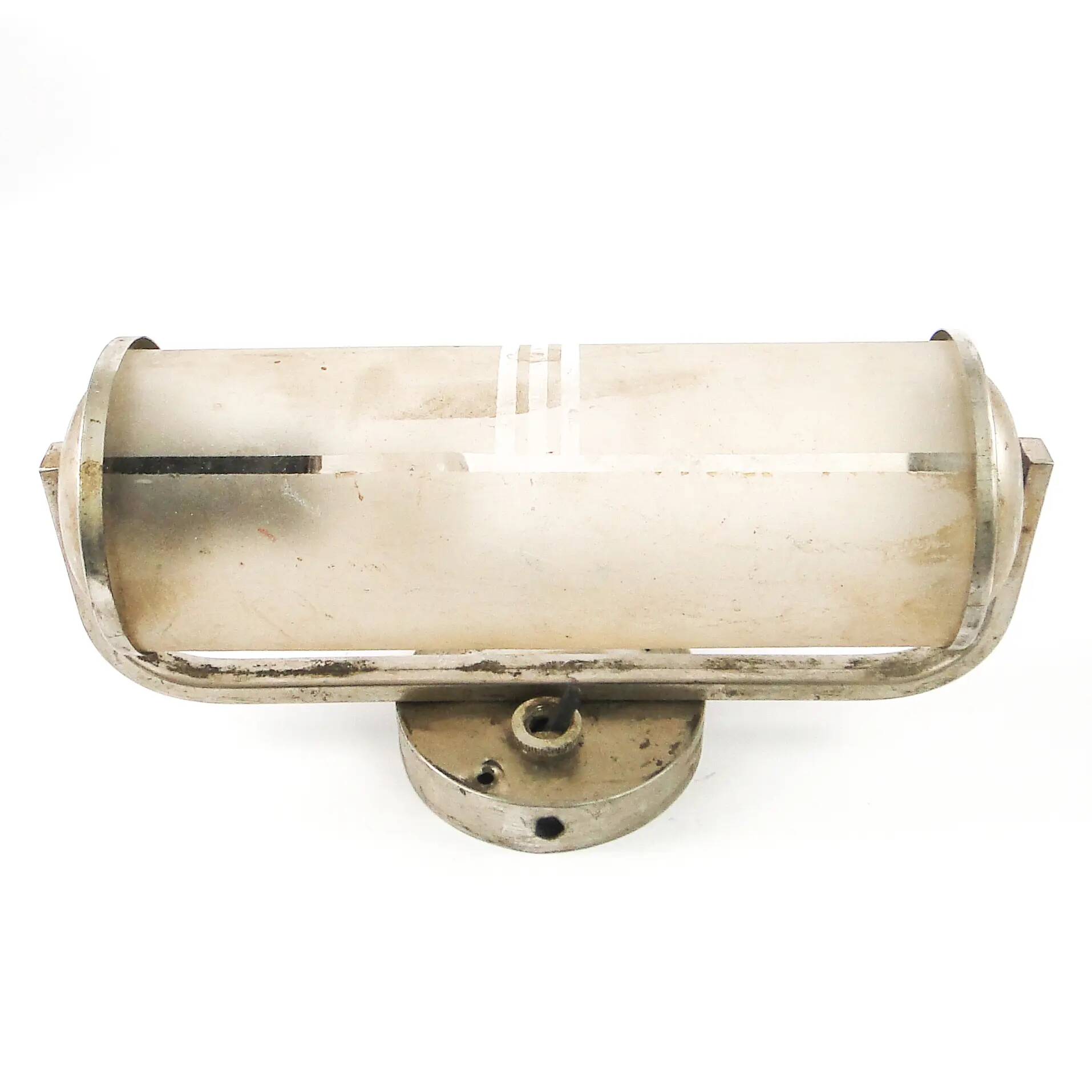 Art Deco wall lamp, chromed brass, Czechoslovakia, 1950s