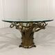 Illuminated brutalist coffee table dark brass 1960’s