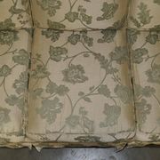 Pair of Howard & Son's style sofas in floral patterned silk blend.