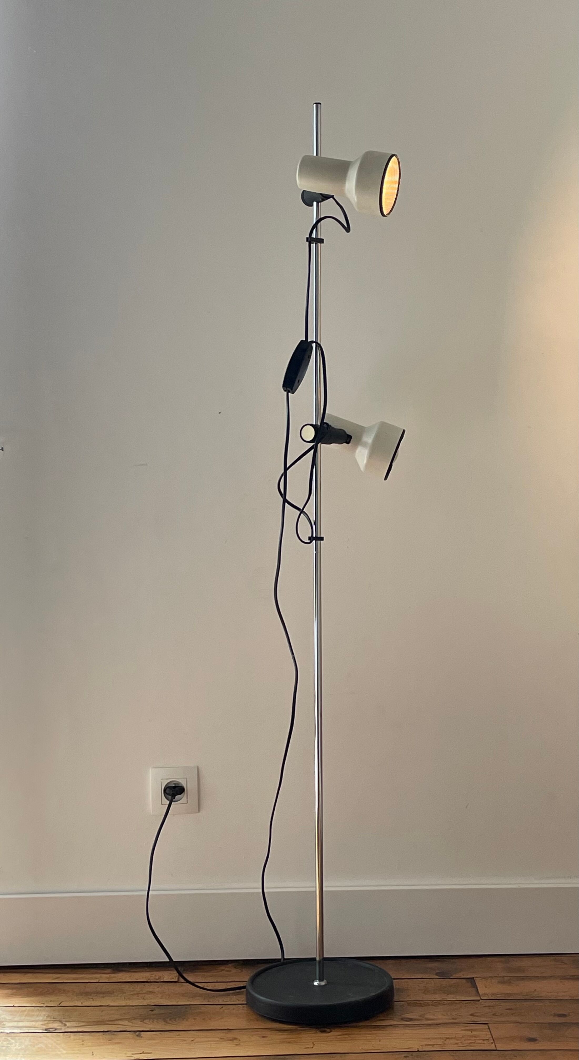 Two-light floor lamp published by Hustadt Leuchten, 1970s