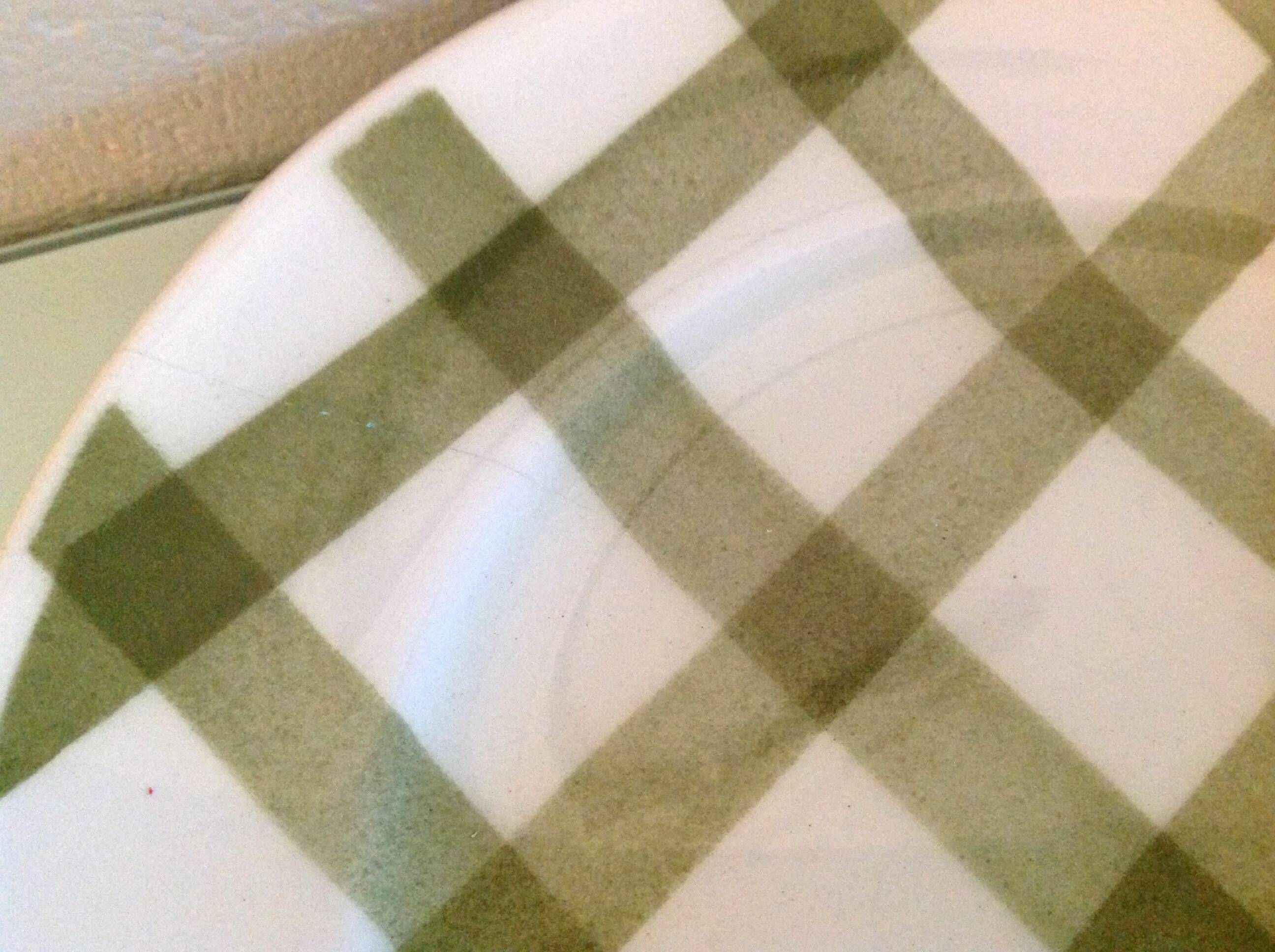 Set of six Moulin des Loups dessert plates, Nappe green model/ 50s-60s