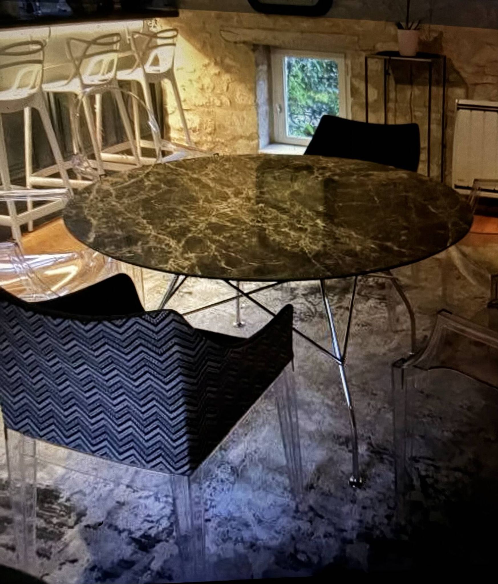 Table Kartell Glossy marbre round