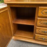 English sideboard with 2 doors and 4 drawers in solid wood 130cm