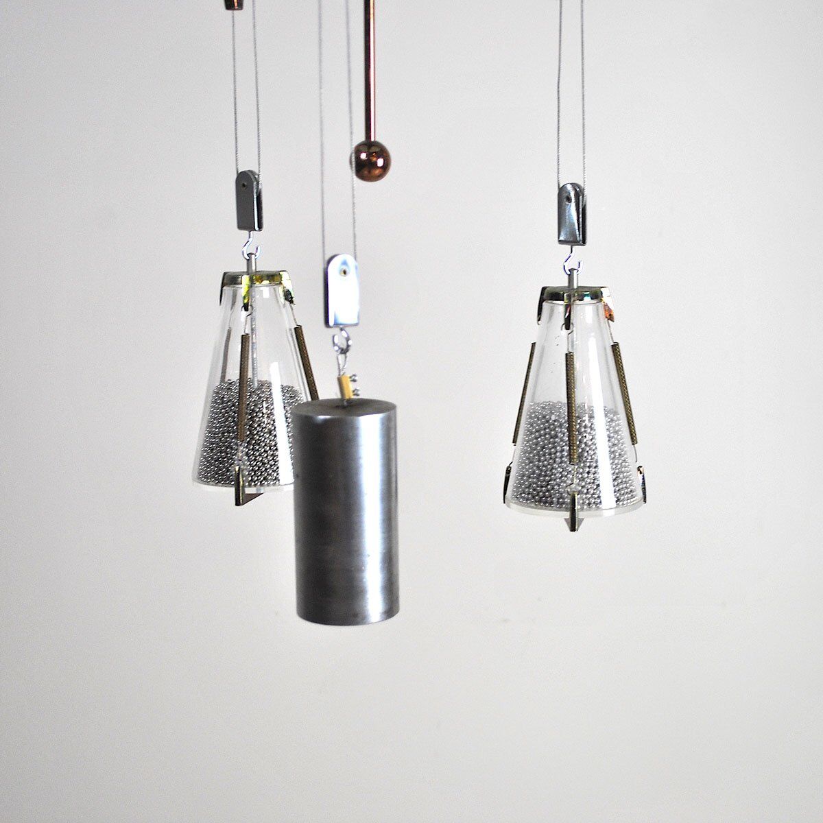 Ceiling lamp in glass, United States, 1950s