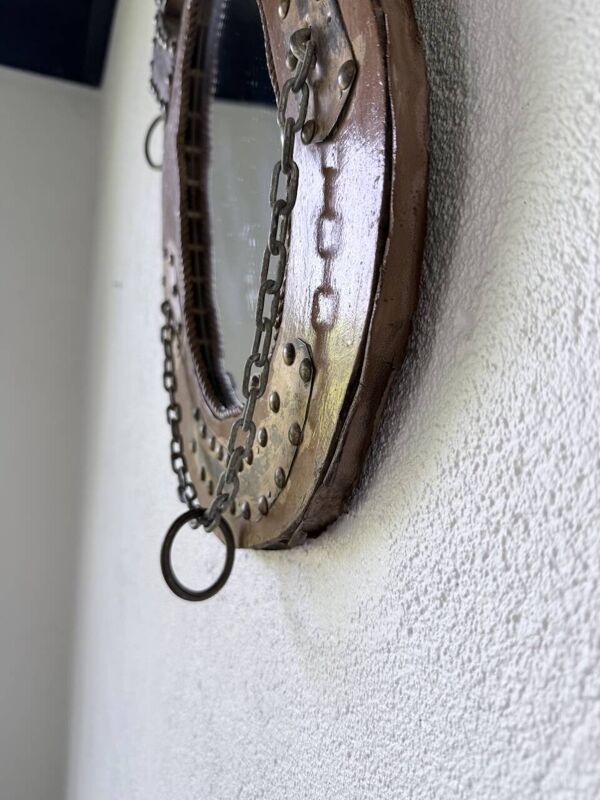 Miroir artisanal brutaliste « cheval »