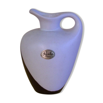 Carafe en céramique blanc et noir des années 50