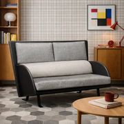 1980s vintage velvet and faux leather sofa with pillowcases, Italy.