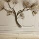 Large brass wall clock with needles in mid-century modern style, brutalist style, Curtis Jeré.