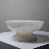 Vintage alabaster white bowl or catchall, Italy 1960s-70s.