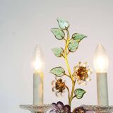 Incredible large gilt and crystal Floral table lamp by Palwa