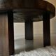 round coffee table in solid elm wood, Maison Regain 1980